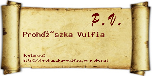 Prohászka Vulfia névjegykártya